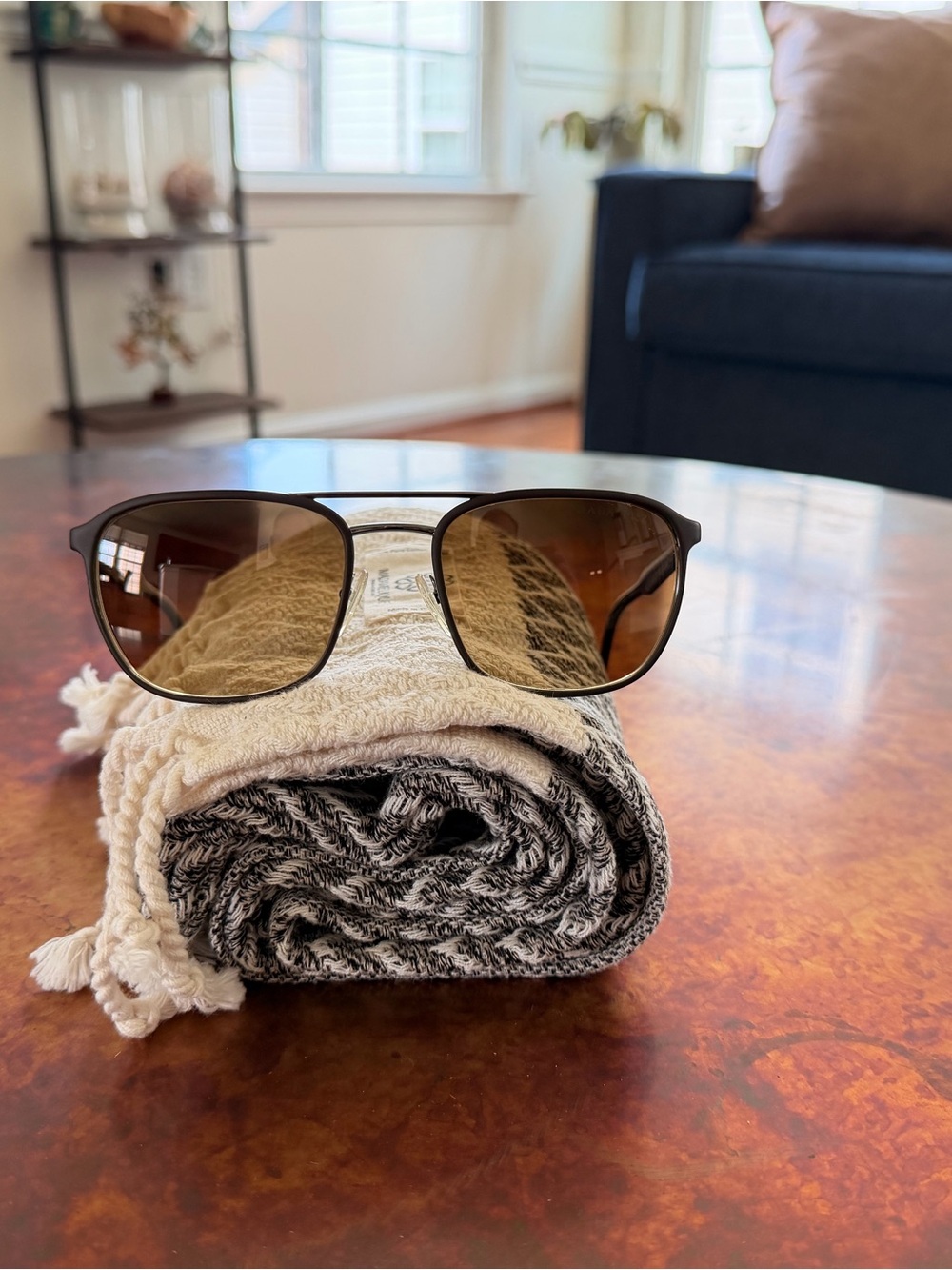 Prada Men's Aviator Sunglasses with Brown gradient POLARIZED lenses. Like new
